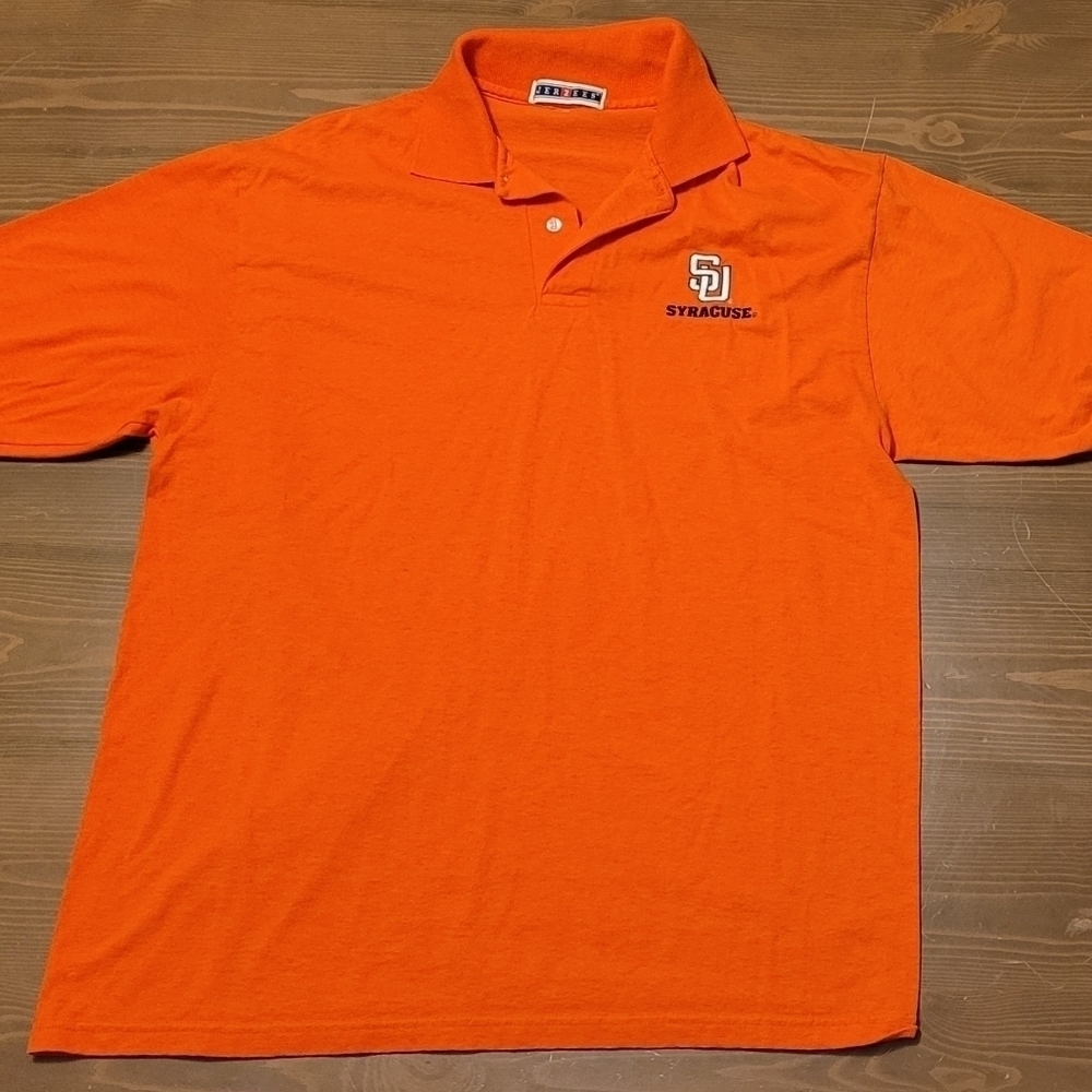 Jerzees Syracuse Orangemen Polo Style Dress Shirt Nice Condition Cuse Orange